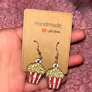 Handmade wooden popcorn earrings